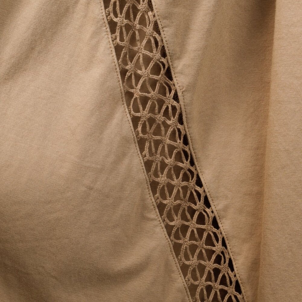 Dorothee Schumacher Casual Statement Brown Crochet-Trim Tiered Maxi Dress - Picture 8 of 10